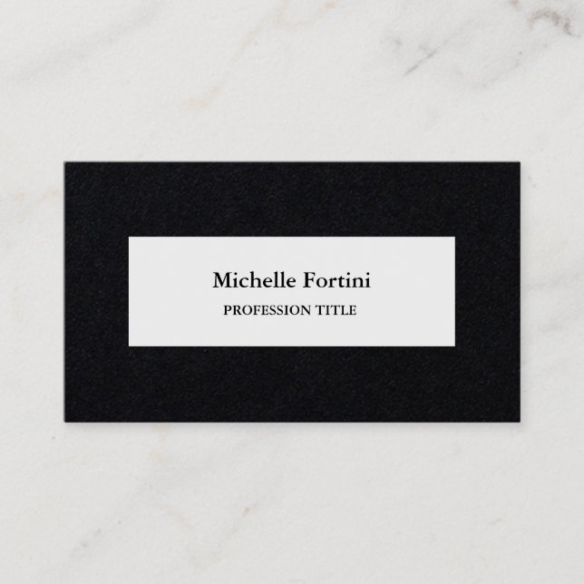 Premium Black Elegant Schlicht Minimalistisch Visitenkarte (Vorderseite)