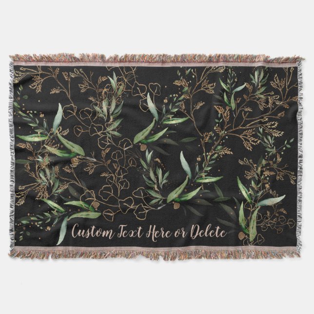 Premium Black Gold Botanical Eukalyptus Greenery Decke (Vorderseite)