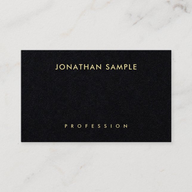 Premium Black Gold Look Text Modern Minimalistisch Visitenkarte (Vorderseite)