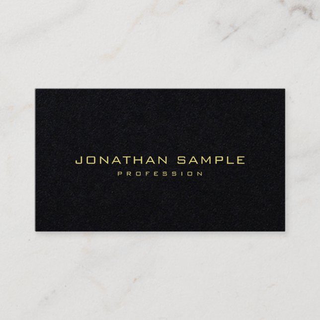 Premium Black Gold Text Elegant Minimalistisch mod Visitenkarte (Vorderseite)