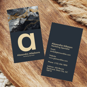 Premium Black Marble Branding Visitenkarte