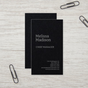 Premium Black Modern Minimalistisch Beruflich Chic Visitenkarte