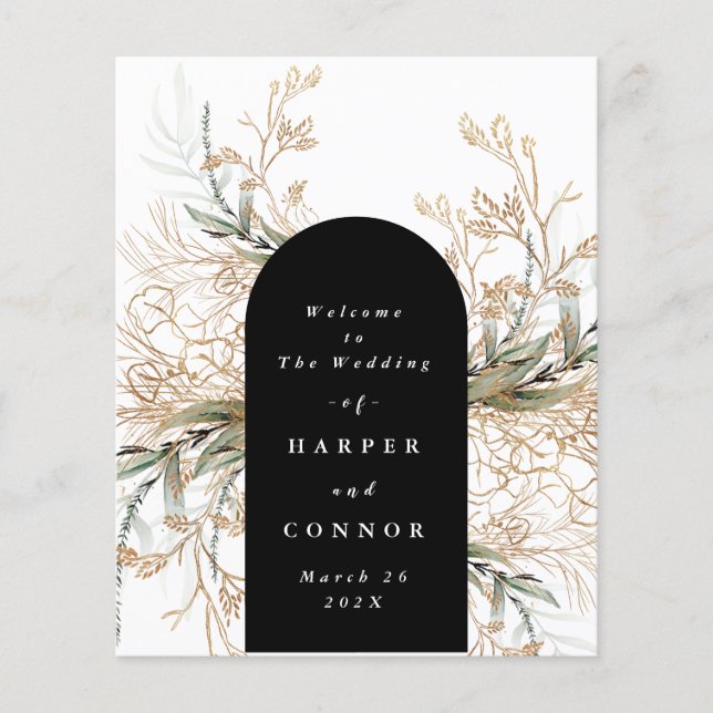 Premium Black Modern Onyx Abstrakt Eucalyptus (Vorderseite)