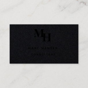 Premium Black Monogram Modern Luxury Business Card Visitenkarte