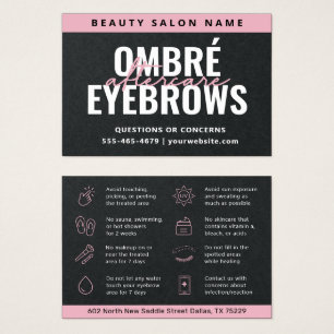 Premium Black Ombre Pulver Brows Aftercare Card