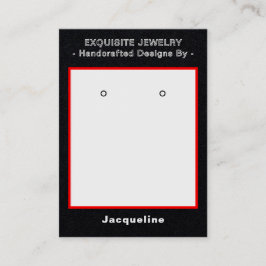 Premium Black Red Earring Display QR  Visitenkarte