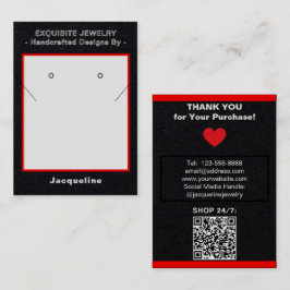 Premium Black Red Necklace Earrings QR  Visitenkarte