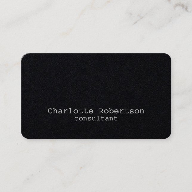 Premium Black Schlicht Creative Modern Consultant Visitenkarte (Vorderseite)