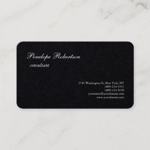 Premium Black Schlicht Minimalistisch Classic Desi Visitenkarte
