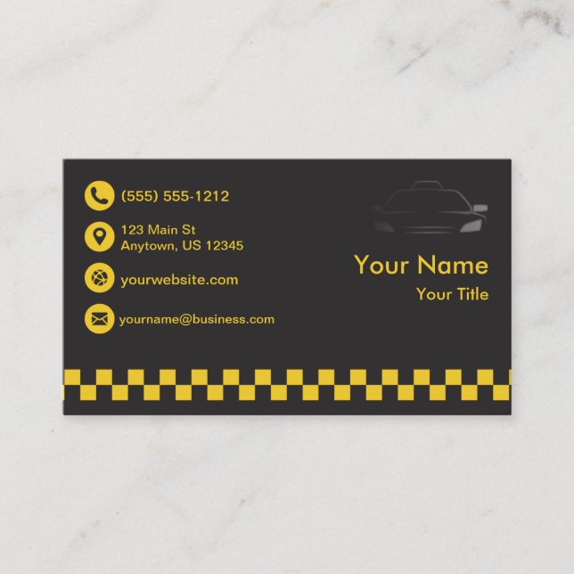 Premium Black Taxi Visitenkarte (Vorderseite)