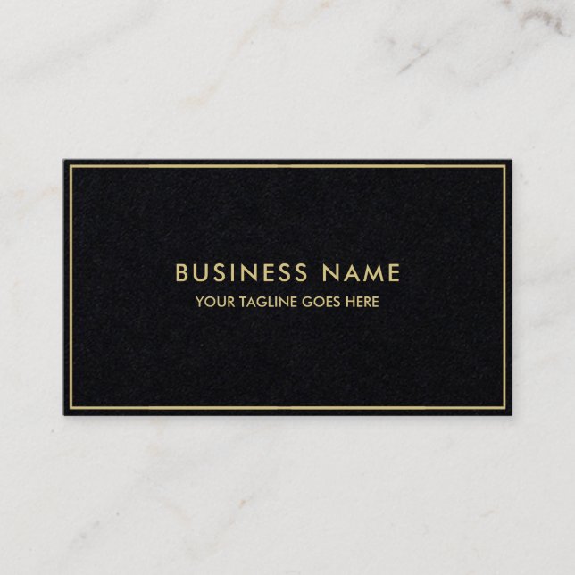Premium Black Template Luxus Elegant Modernes Gold Visitenkarte (Vorderseite)