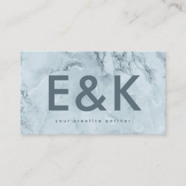 Premium Blue IceBerg Ultra Modern Bold Monogram Visitenkarte