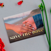 Premium Bold Modernes GOLD TEXT Foto Save the Date