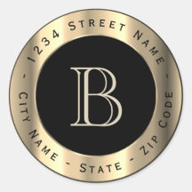 Premium-Bronze-Monogramm-Rücksendeadresse