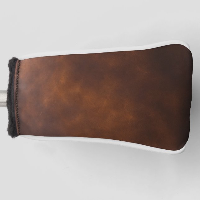Premium Brown Leather Golf Head Cover - Stilvoll & Headcover (Vorderseite)