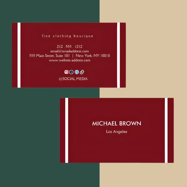 Premium Burgundy Gold Business Card Set Visitenkarte (Von Creator hochgeladen)