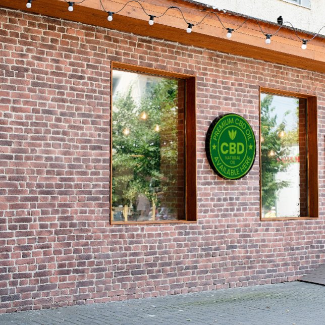Premium CBD Öl erhältlich hier Werbung Fensteraufkleber (Von Creator hochgeladen)