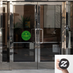 Premium-CBD-Öl hier erhältlich Werbeanzeige Fensteraufkleber