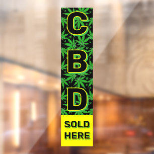 Premium CBD Öl verkauft hier Werbung Fensteraufkleber