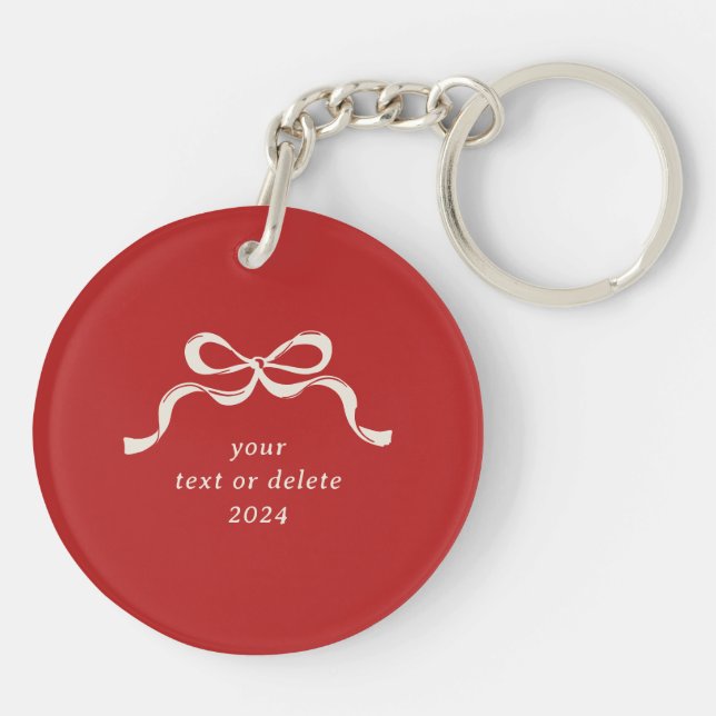 Premium Christmas Bows retro Holiday Red Photo (Dos)