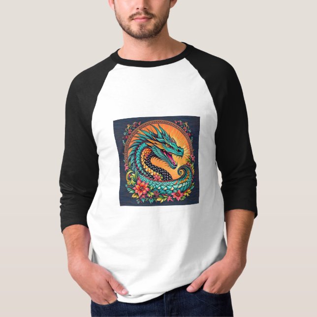 Premium Cotton Dragon Design T - Shirt. T-Shirt (Vorderseite)