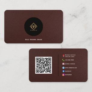 Premium Dark Brown Leather Business Card Visitenkarte