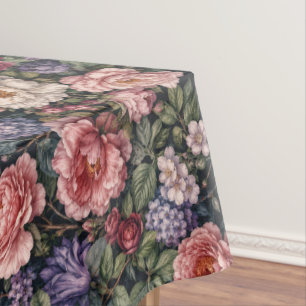 Premium dichte botanische Blumenanordnung Tischdecke