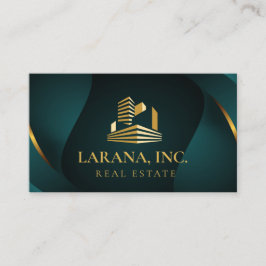 Premium Dunkelgrün und Gold Luxus Real Anwesen Visitenkarte