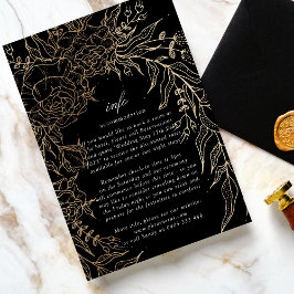 Premium Editable Gold Floral Wreath Wedding Begleitkarte