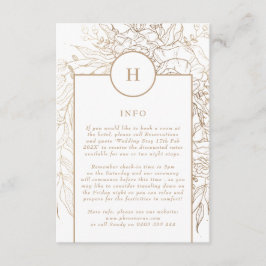 Premium Elegant Gold Monogram Wreath Wedding Begleitkarte
