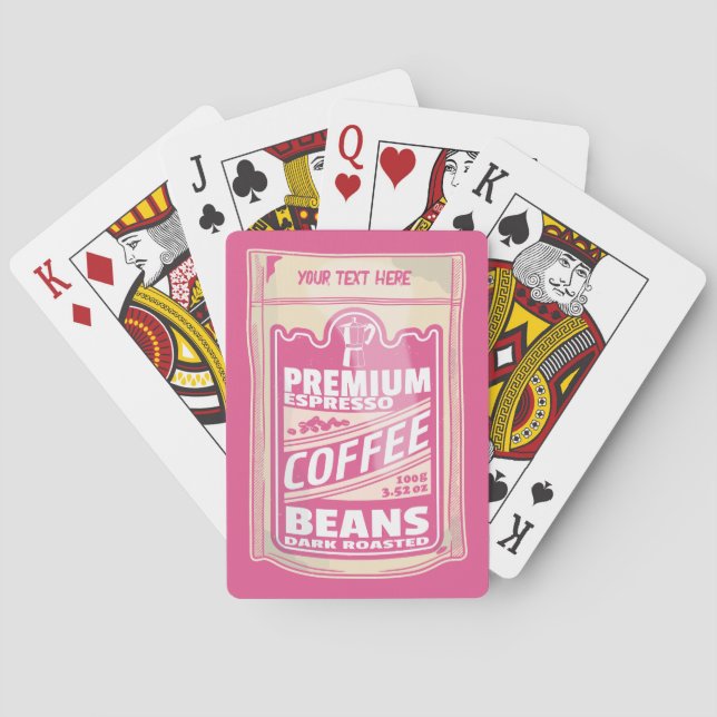 Premium Espresso Kaffeebohnen Rosa Pop Kunst Spielkarten (Rückseite)