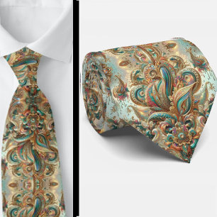 Premium-Faux-Holografie-Opal-Paisley-Schlips Krawatte