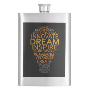 Premium-Flasche mit Inspirationslampe Flachmann