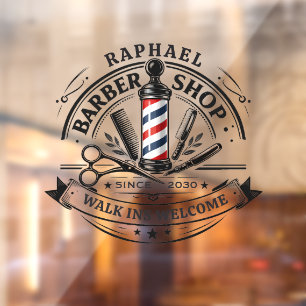 Premium Friseursalon – Anpassbar Fensteraufkleber