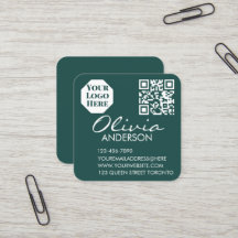 Premium-Geschäftskarte mit QR-Code in Grün