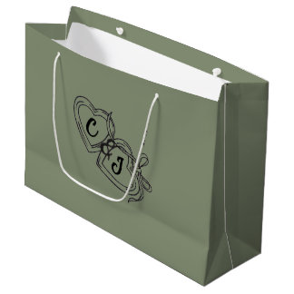 Premium-Geschenk in großem Salbeigrün und elegante Große Geschenktüte