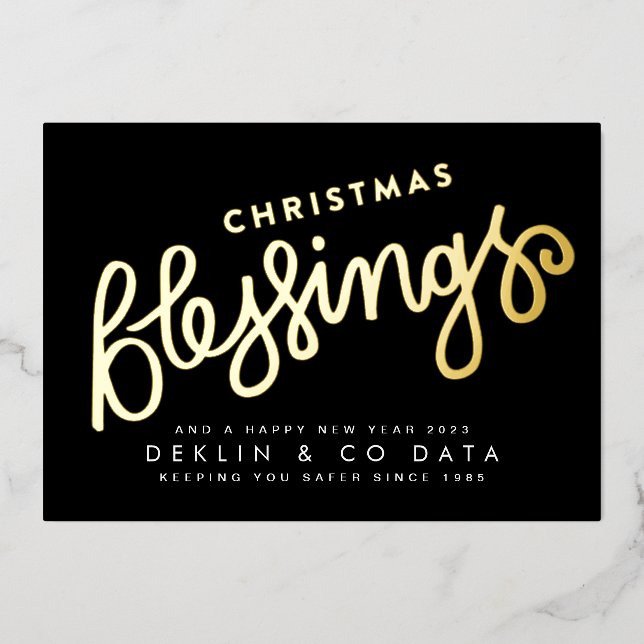 Premium Gold Pressed Weihnachtssegmentgeschäft Folien Feiertagskarte (Vorderseite)