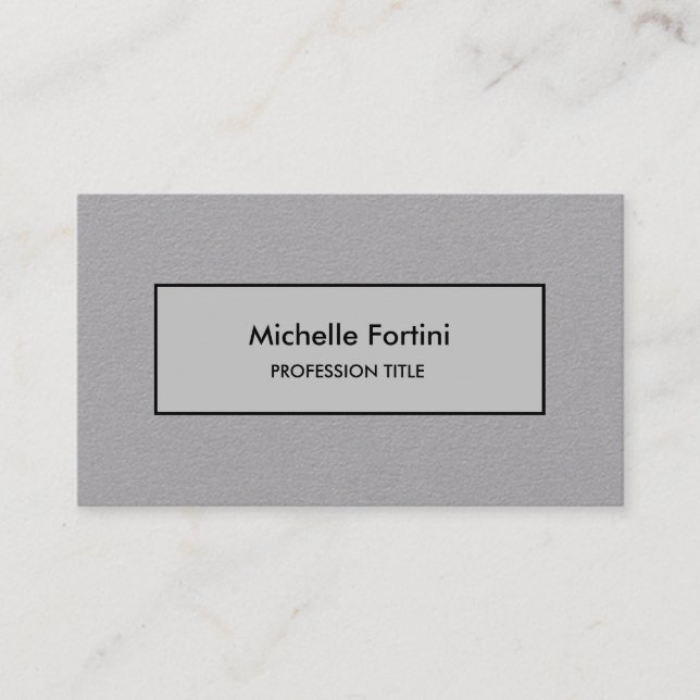 Premium Gray Elegant Schlicht Minimalistisch exklu Visitenkarte (Vorderseite)