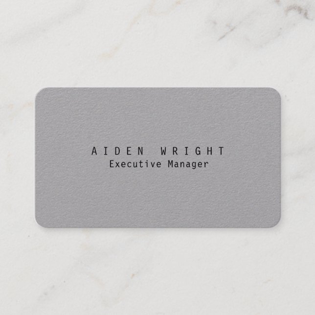 Premium Gray Trendy Stylish Modern Minimalistisch Visitenkarte (Vorderseite)