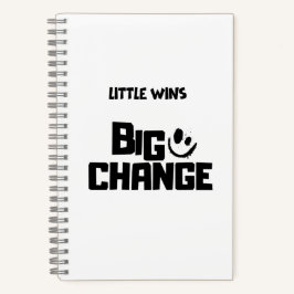 Premium Hardcover Little Wins Big Change Minimalis Notizbuch