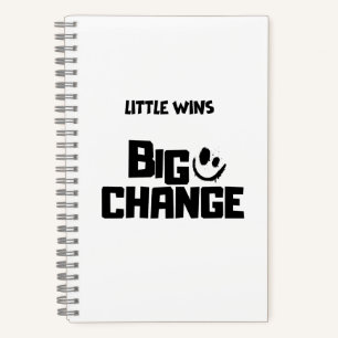 Premium Hardcover Little Wins Big Change Minimalis Notizbuch