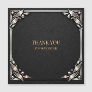 Premium Holzkohle Schwarz Silber Business Logo Mag Magnetkarte