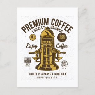 Premium-Kaffee-Vintage-Barista  Postkarte