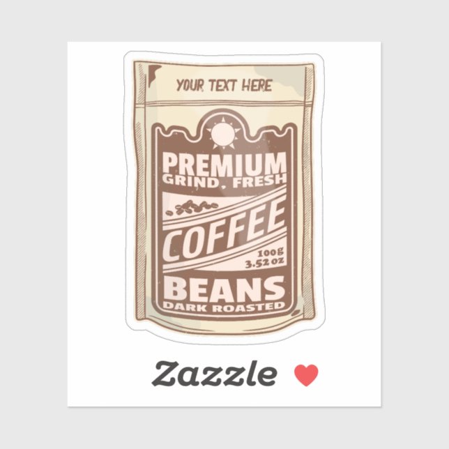 Premium Kaffeebohnen Plakat-Café Barista Aufkleber (Blatt)