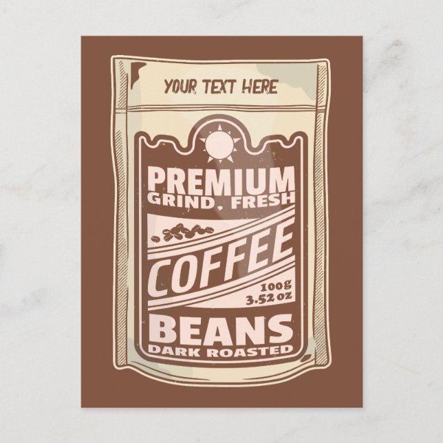 Premium Kaffeebohnen Plakat-Café Barista Postkarte (Vorderseite)
