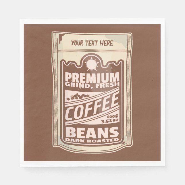Premium Kaffeebohnen Plakat-Café Barista Serviette (Vorderseite)