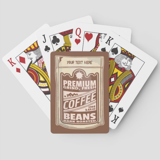 Premium Kaffeebohnen Plakat-Café Barista Spielkarten (Rückseite)
