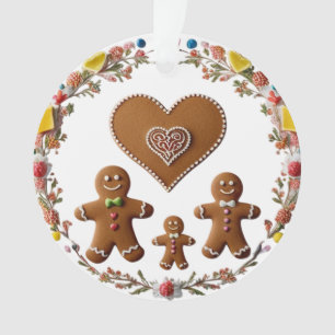 Premium-Kandis-Kranz-Gingerbread-Familienliebe Ornament