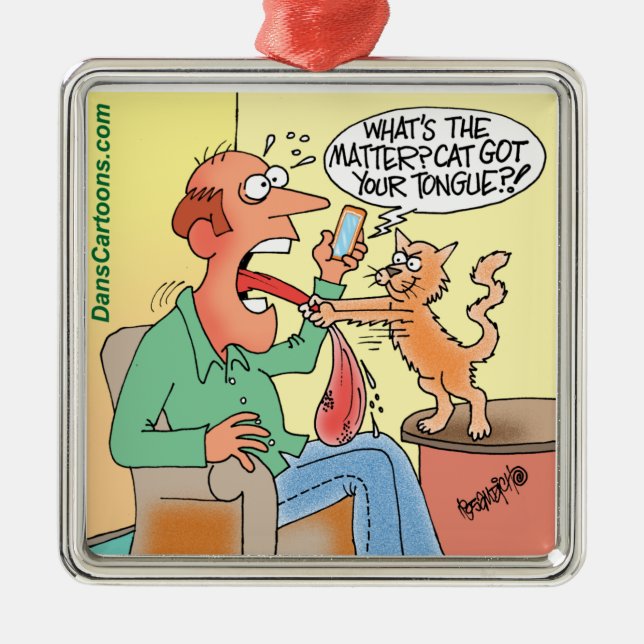 Premium Katze Cartoon Weihnachtsbaum Ornament (Vorne)