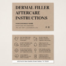 Premium Kraft Dermal Filler Aftercare Advisor Card